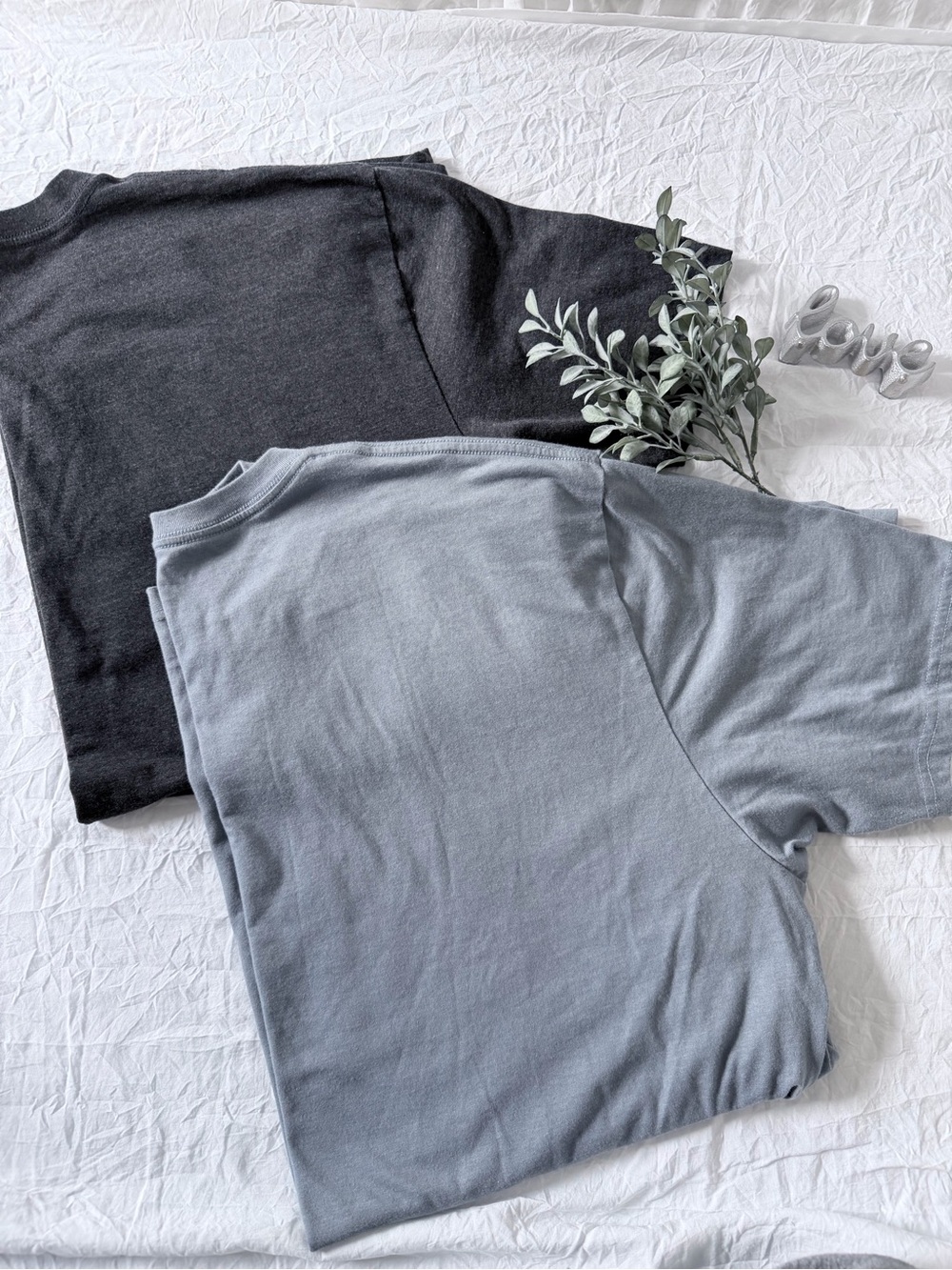 Fresh Clean Threads Dark Charcoal & Baby Blue Crew Tee